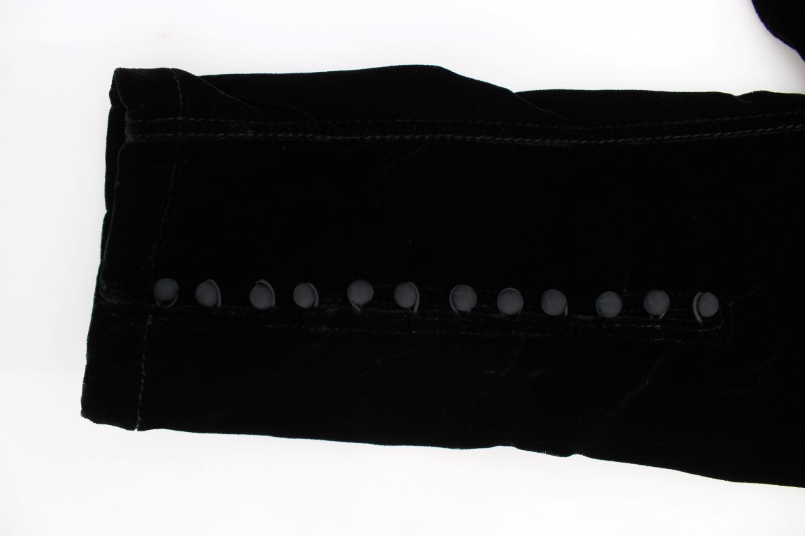 Black fabric with holes along edge