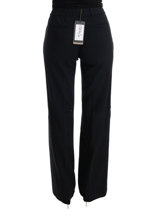 Black pants with white stripes down sides