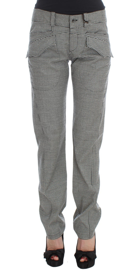 Pair of black and white plaid trousers