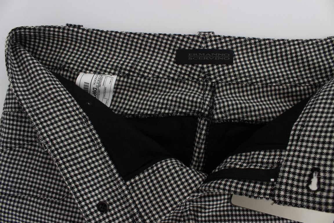 Black and white plaid jacket with a belt