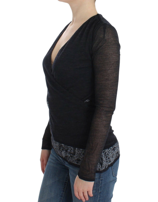 Black long sleeve top with lace detailing