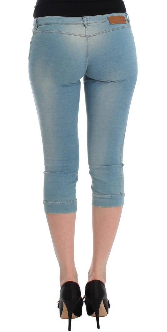 Pair of blue denim jeans on a mannequin
