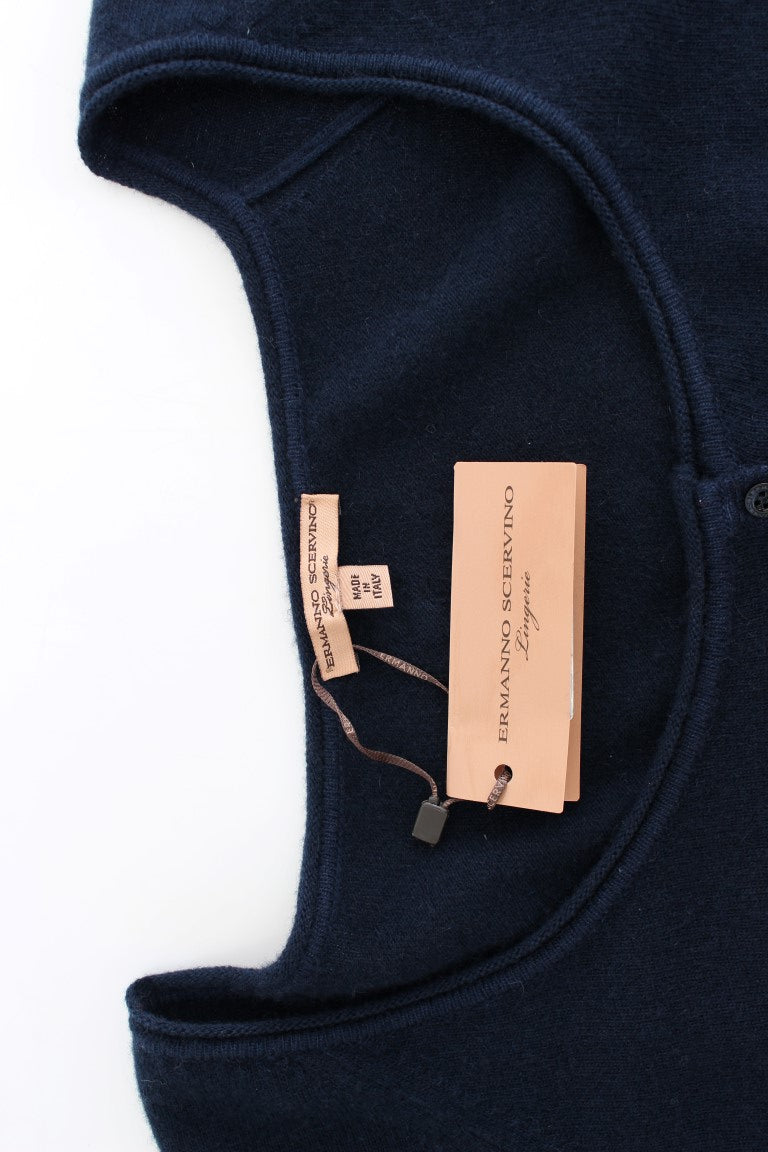 Navy blue shirt with tag on neckline