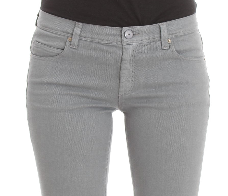 Pair of light blue denim jeans on a mannequin