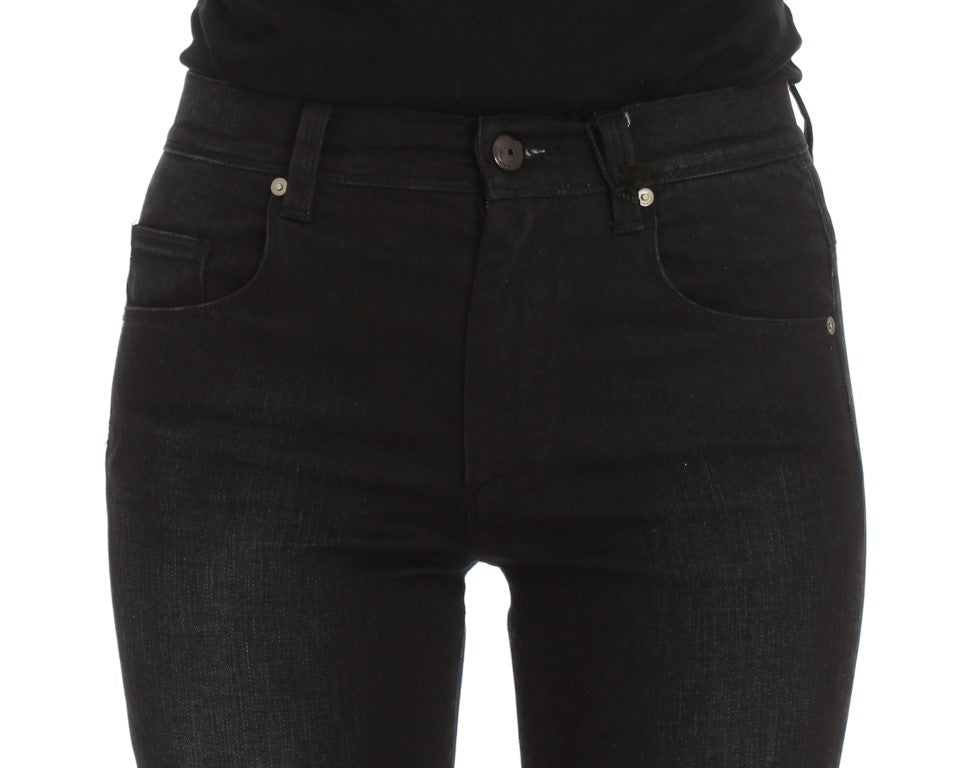 Pair of black denim jeans