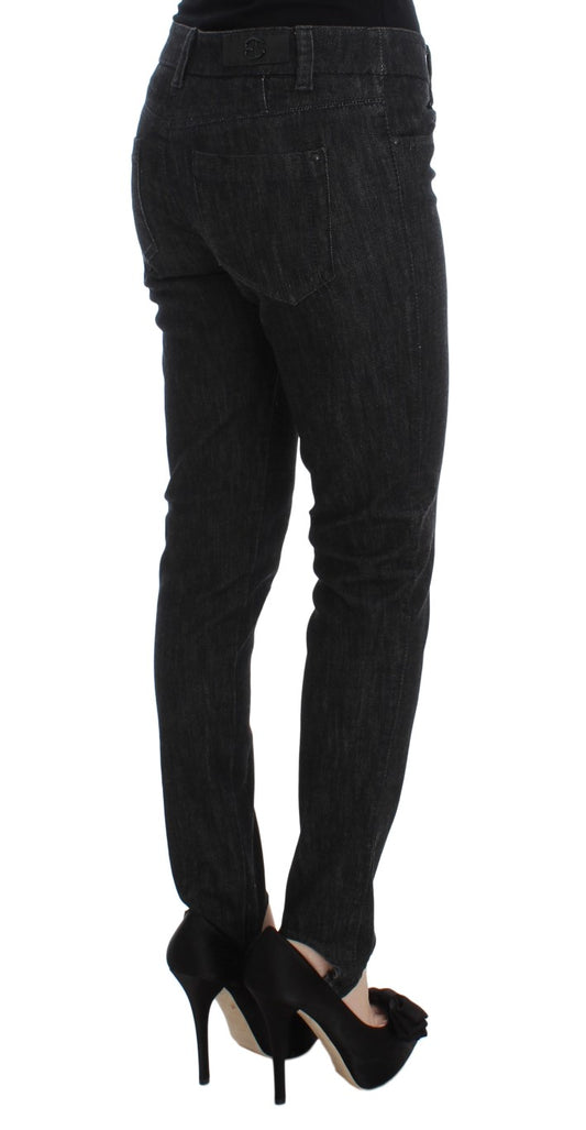 Pair of black pants with a glittery texture