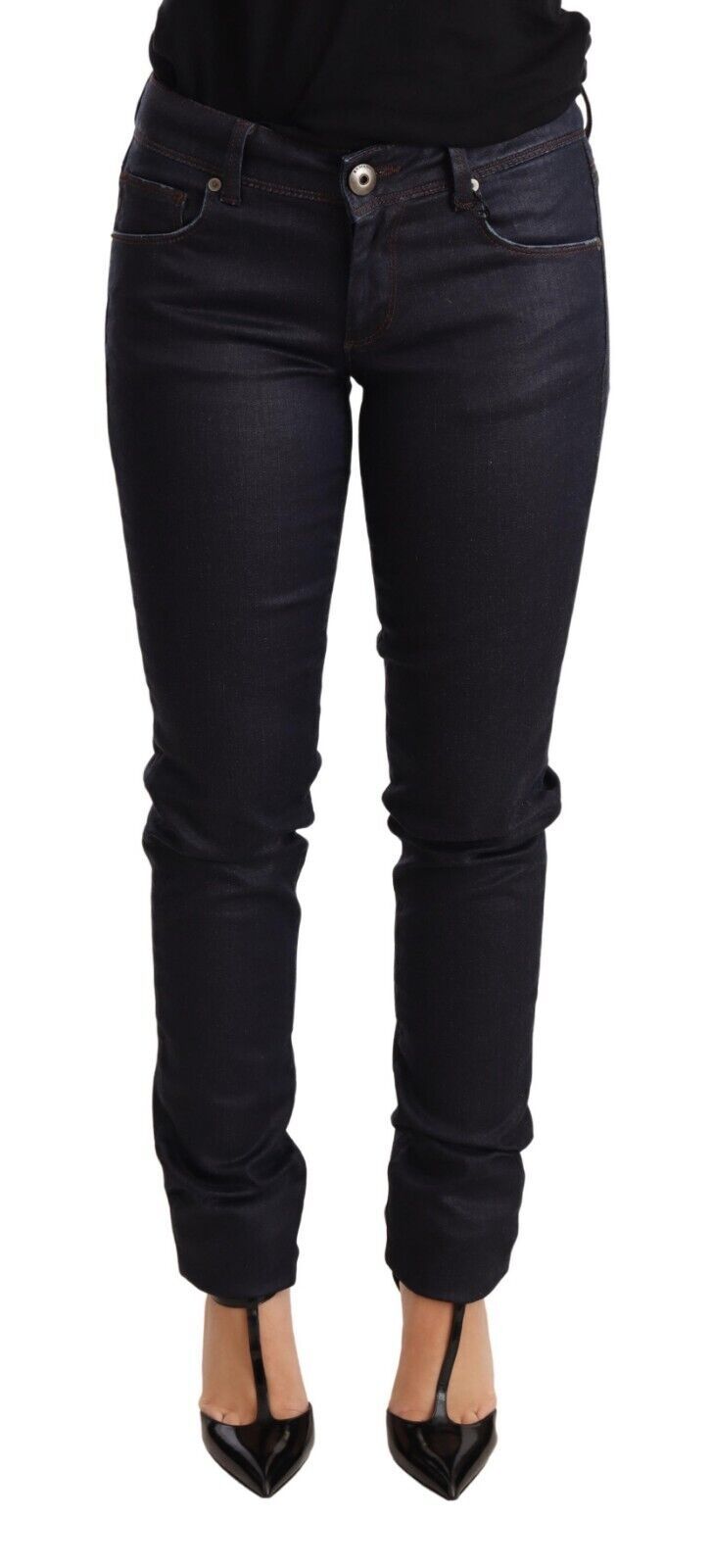 Pair of dark blue jeans on a mannequin