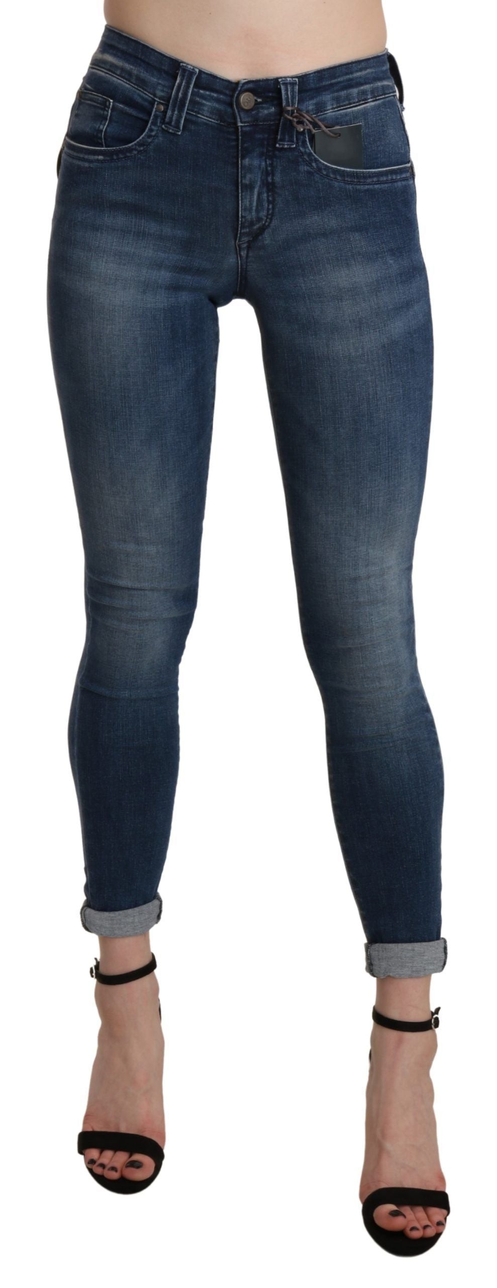 Pair of blue denim jeans on a mannequin