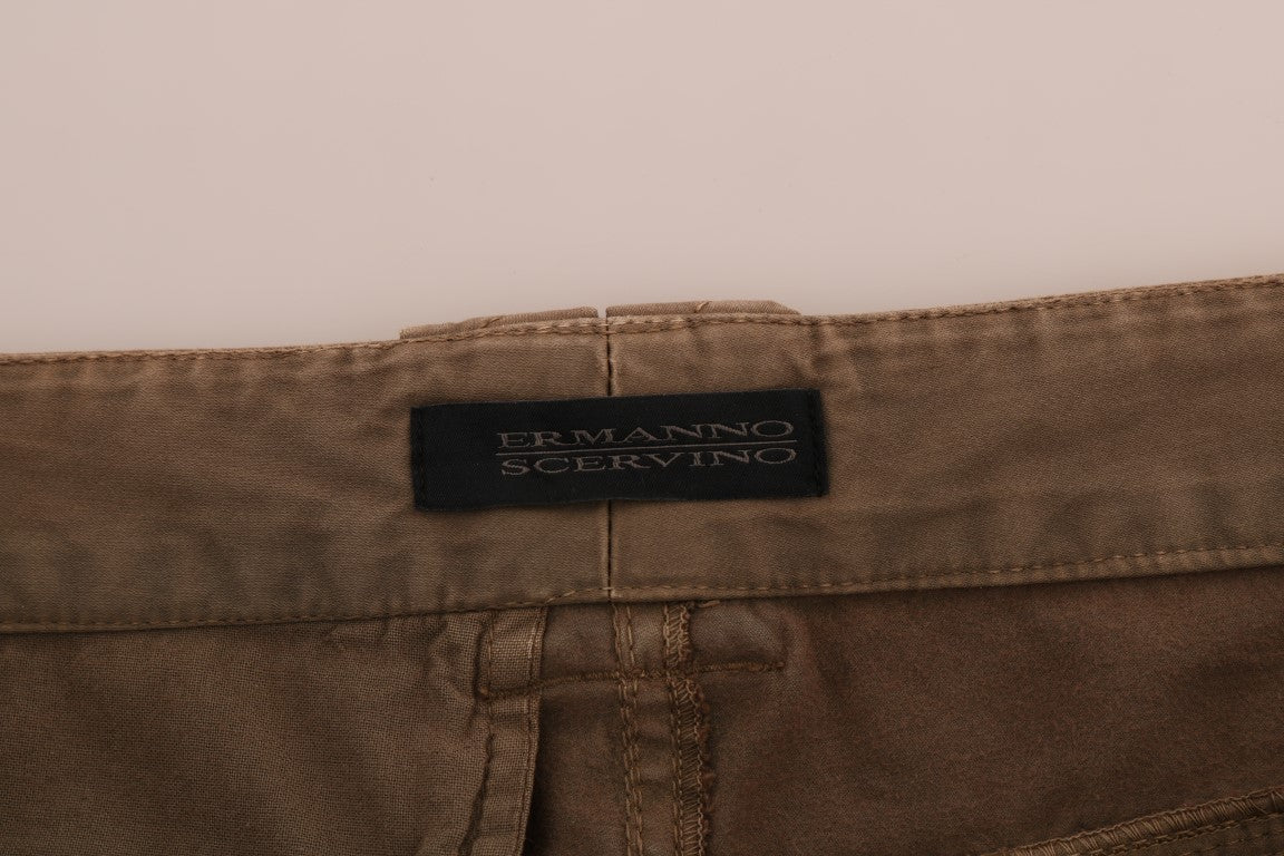 Brown cargo pants with black label