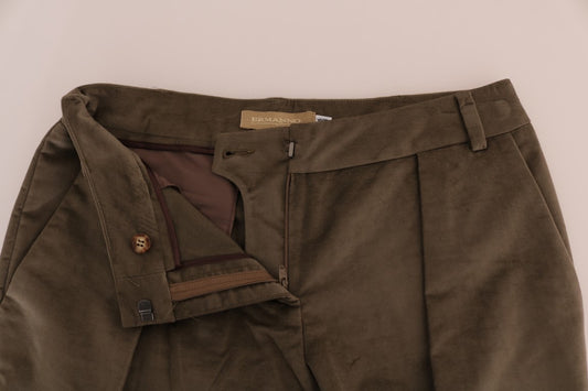 Pair of brown cargo pants with pockets on sides