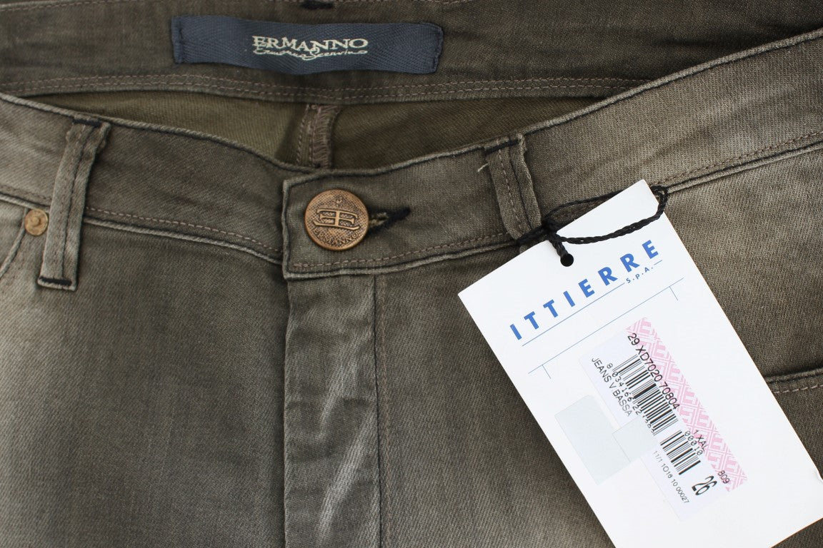 Pair of jeans with tag attached to waistband