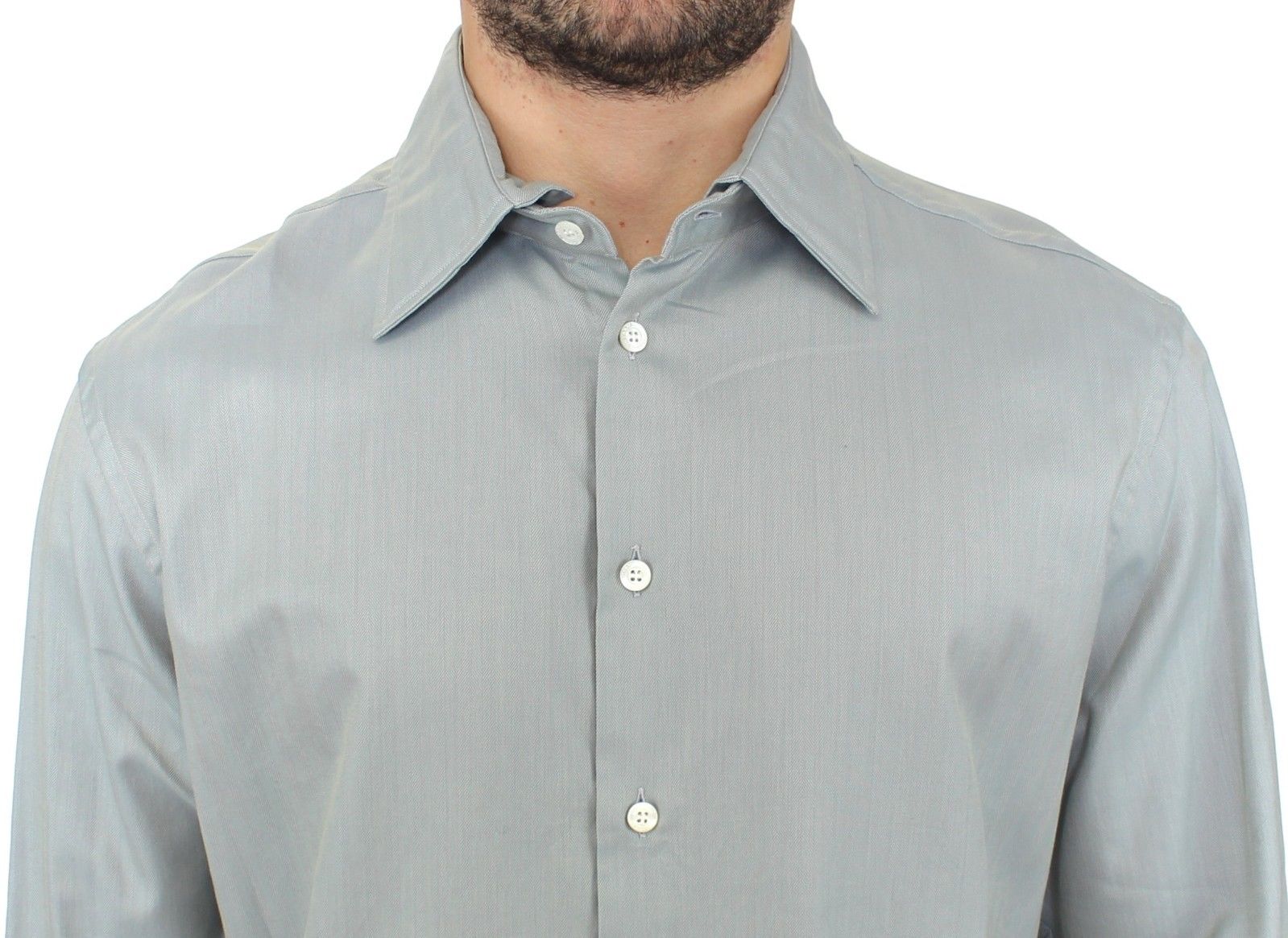 Men's long sleeve button down shirt in heather gray