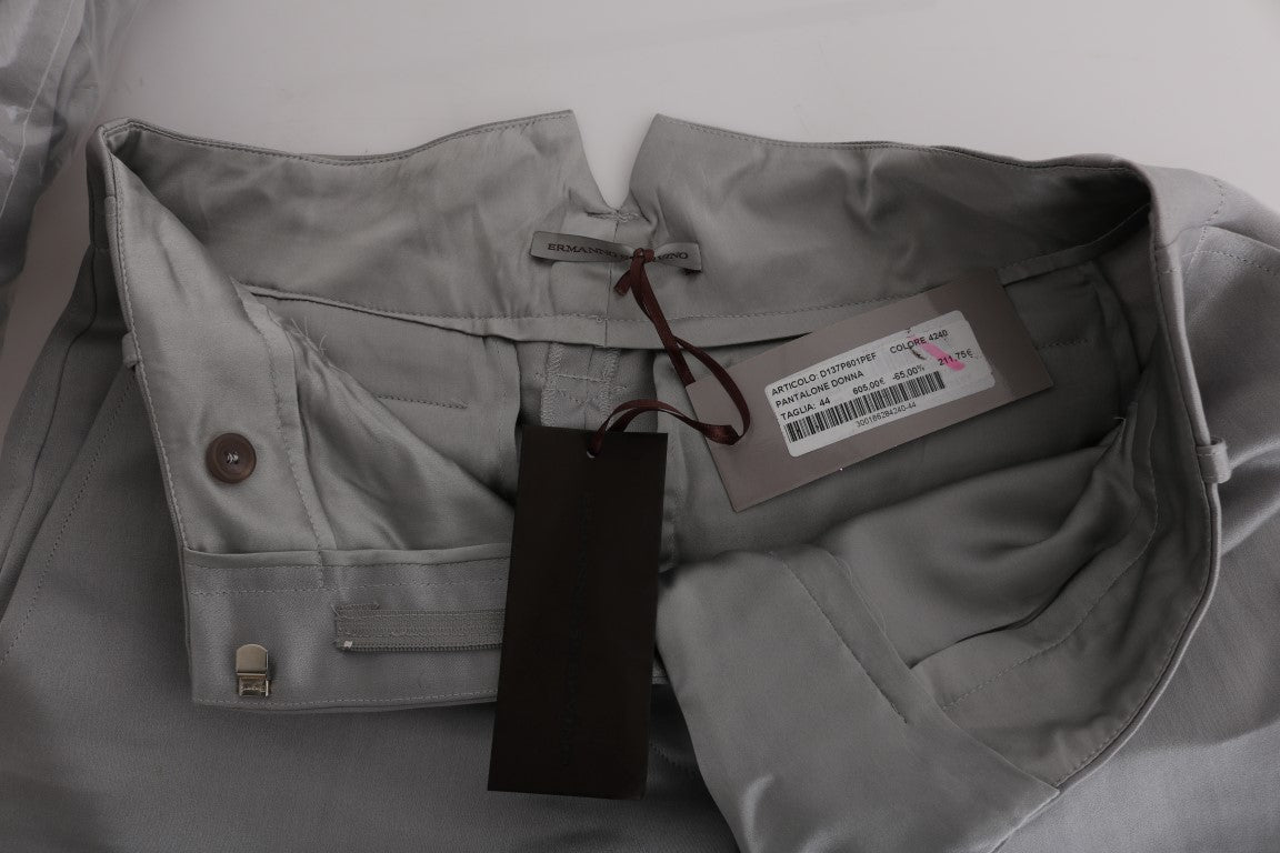 Pair of grey cargo pants with tags attached