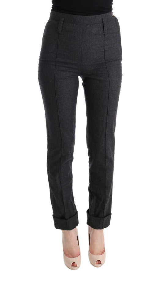 Pair of black pants with a patterned texture