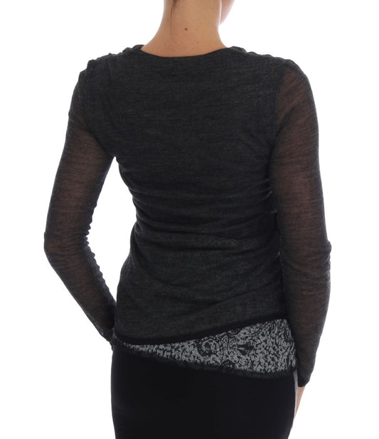 Long sleeve top with lace detailing on back