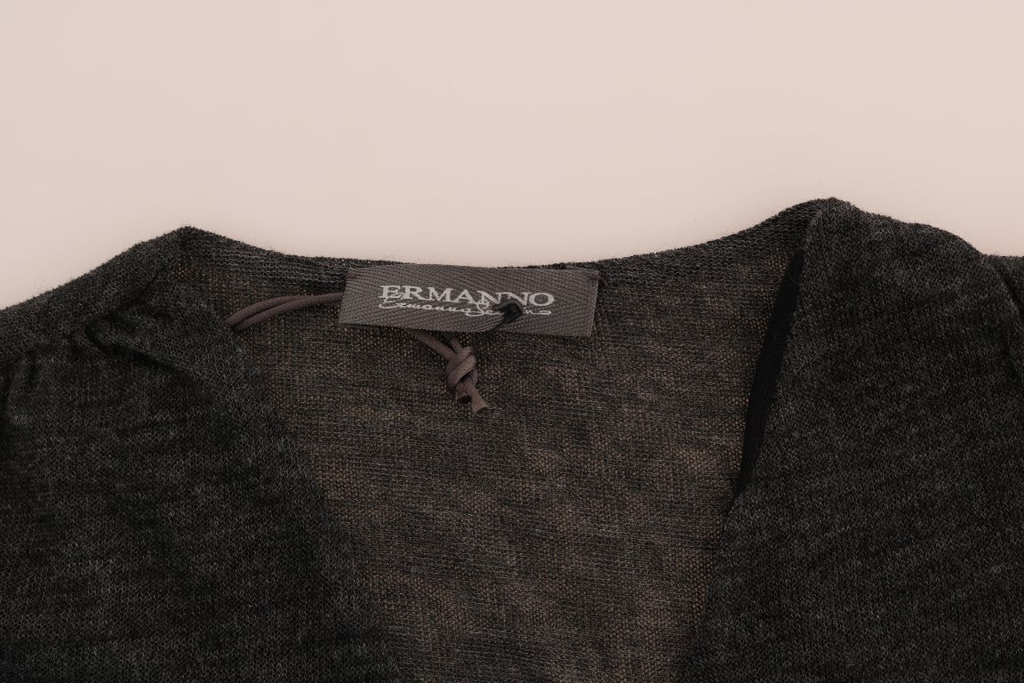Black sweater with tag on neckline