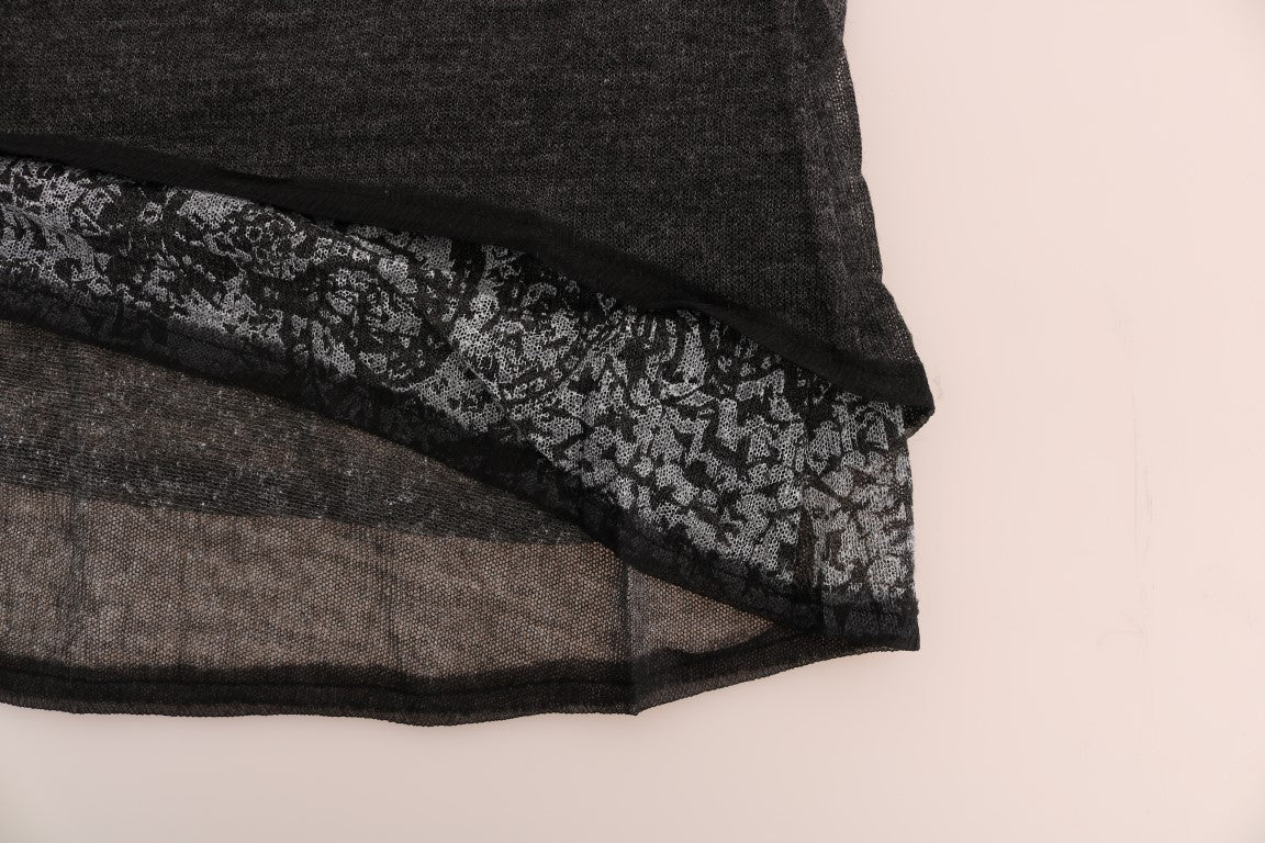 Black lace lingerie with embroidered detailing
