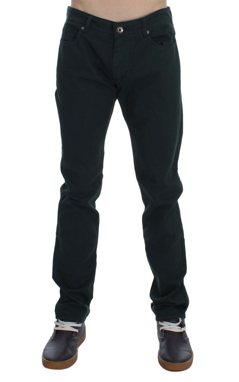 Pair of dark blue jeans on a mannequin
