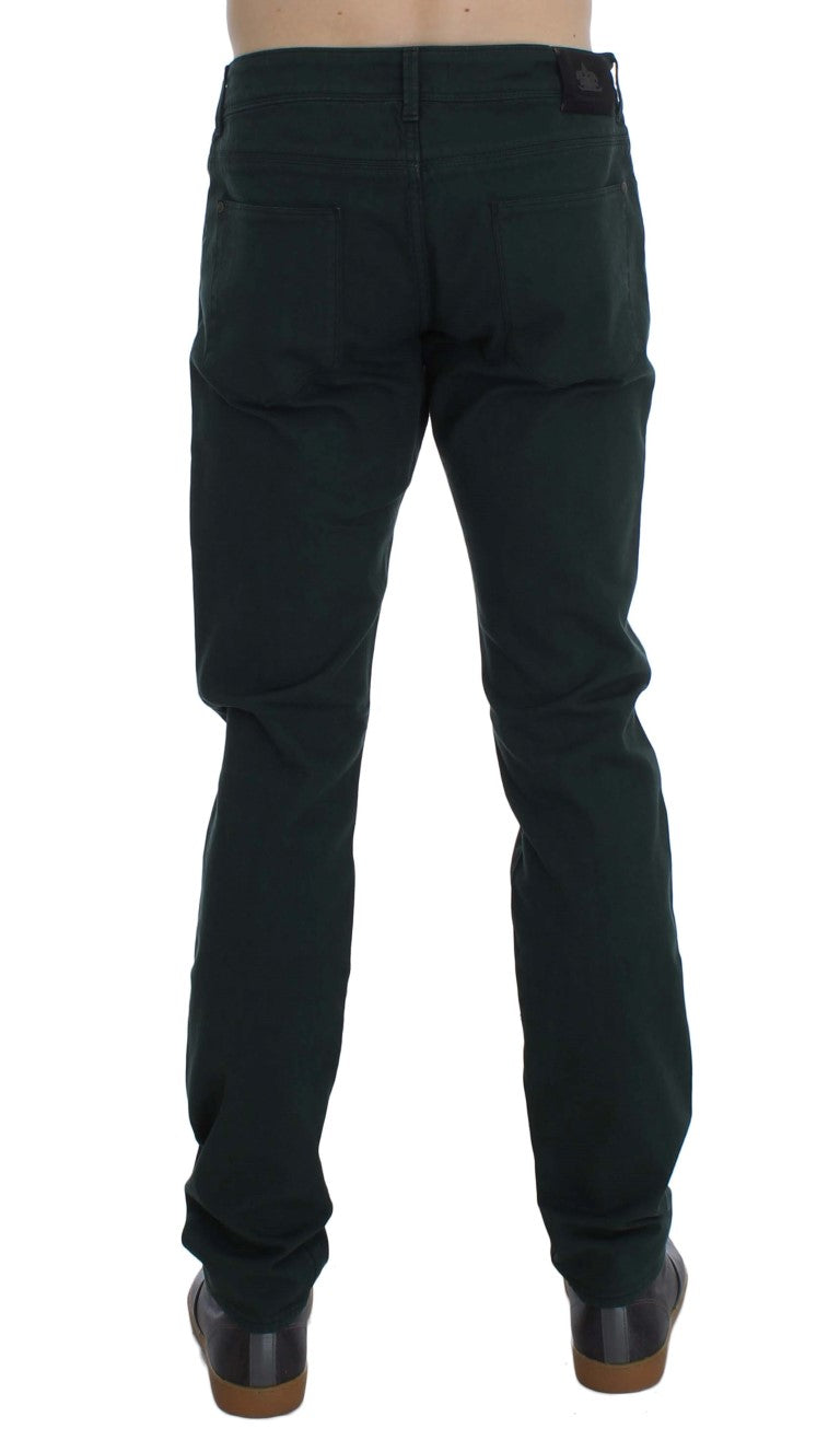 Pair of dark green pants on a mannequin