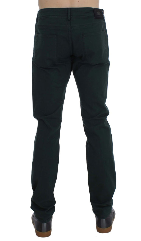 Pair of dark green pants on a mannequin