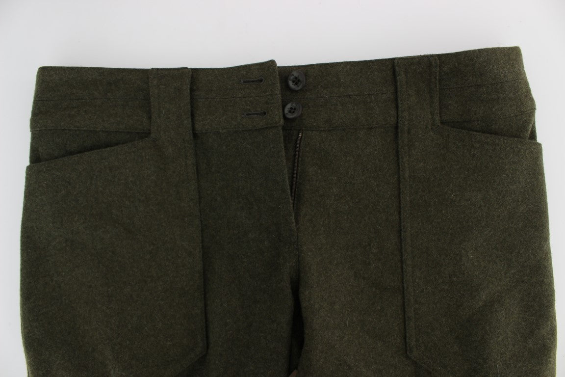 Pair of men's shorts in olive green fabric