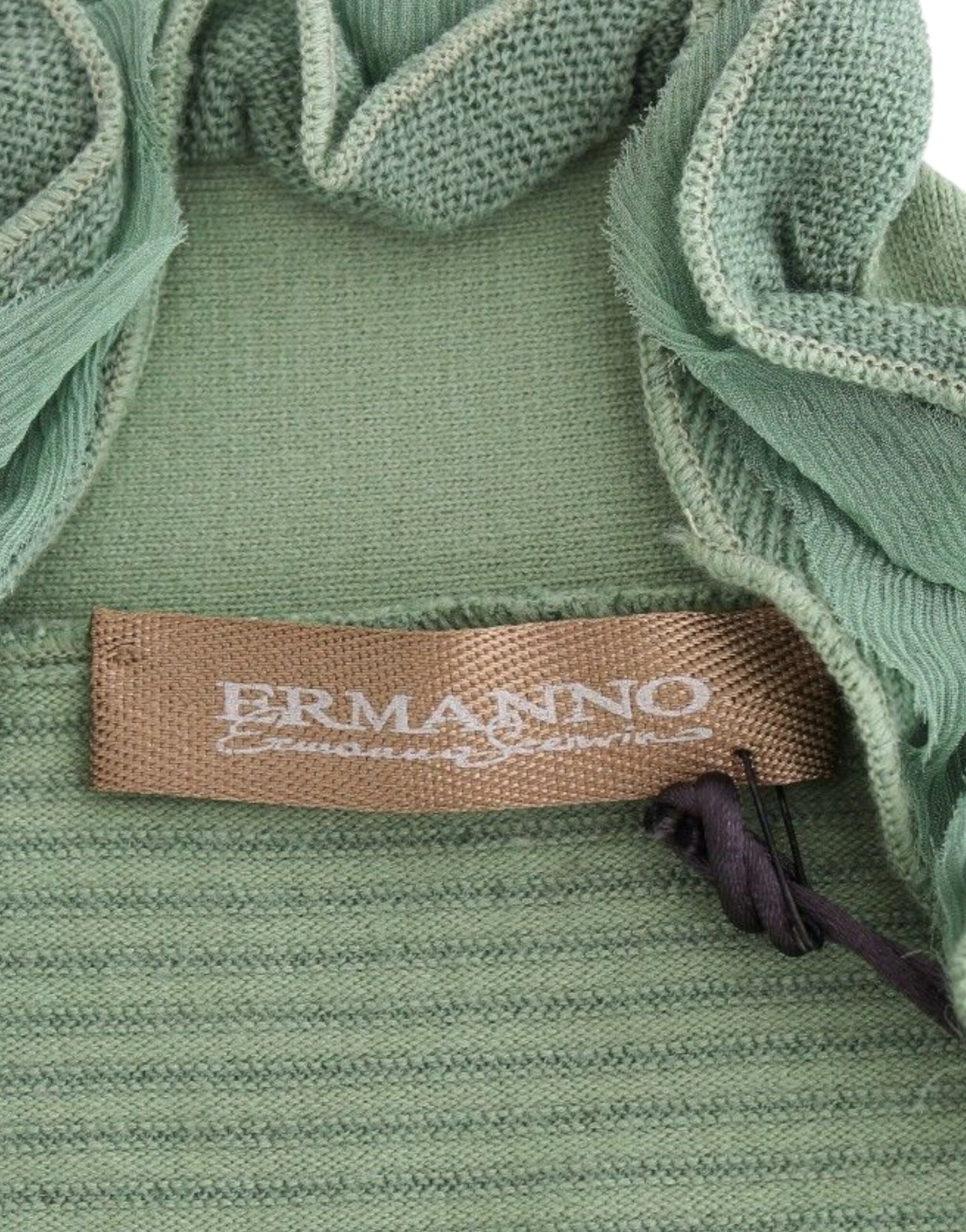 Green fabric with a label that says "ERMANNO