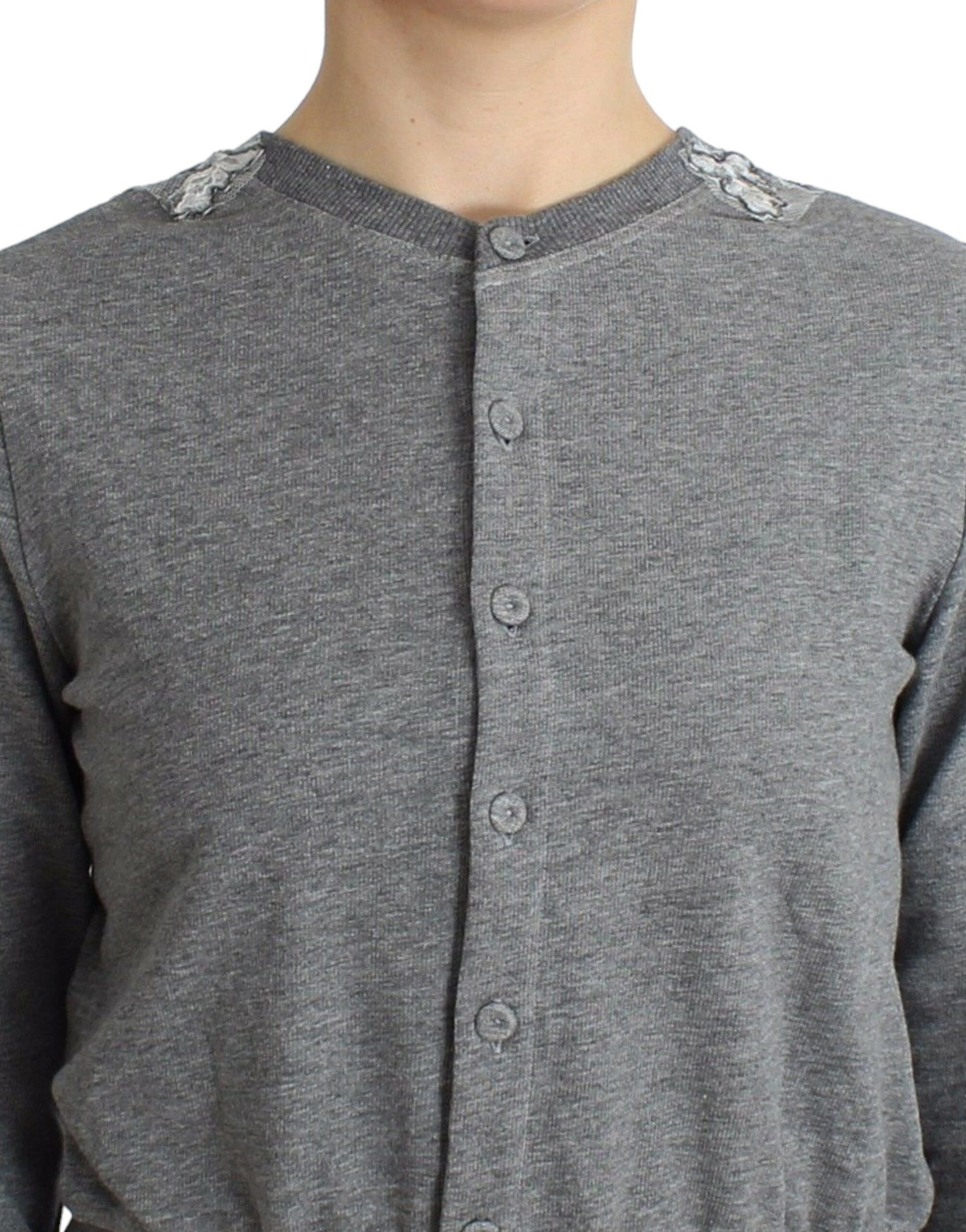 Grey sweater with buttons on front