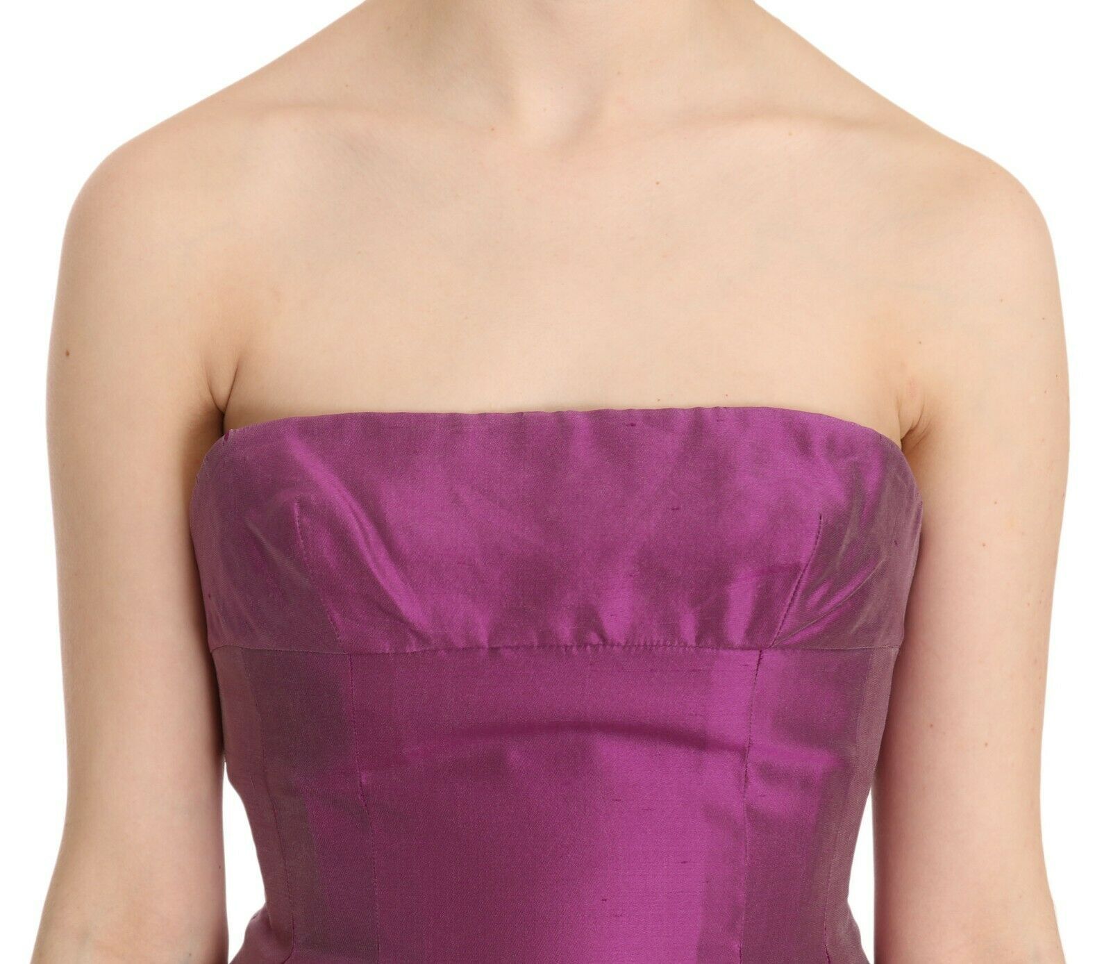 Purple halter backless midi dress with ruched detailing