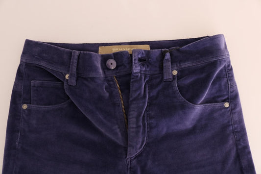 Blue denim jeans with zipper fly and buttoned waistband