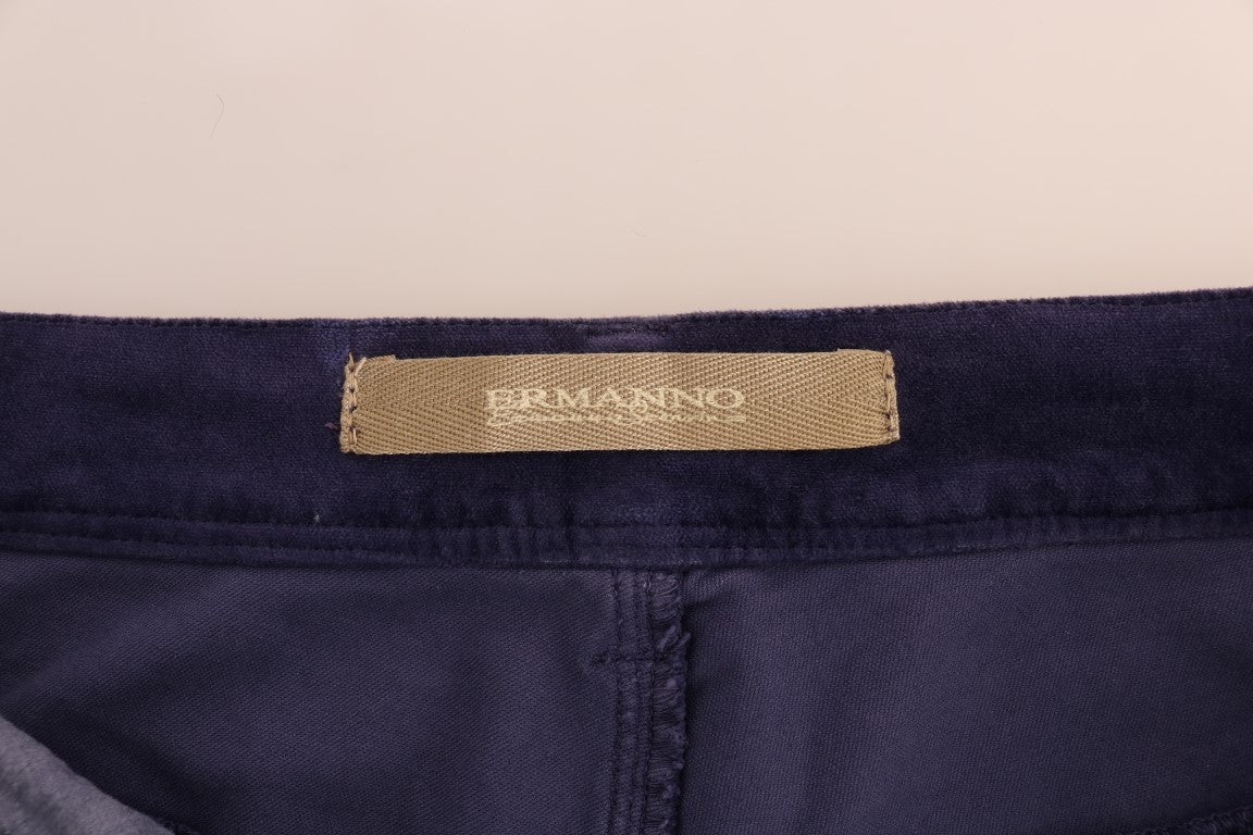 Blue jeans with a gold label on waistband