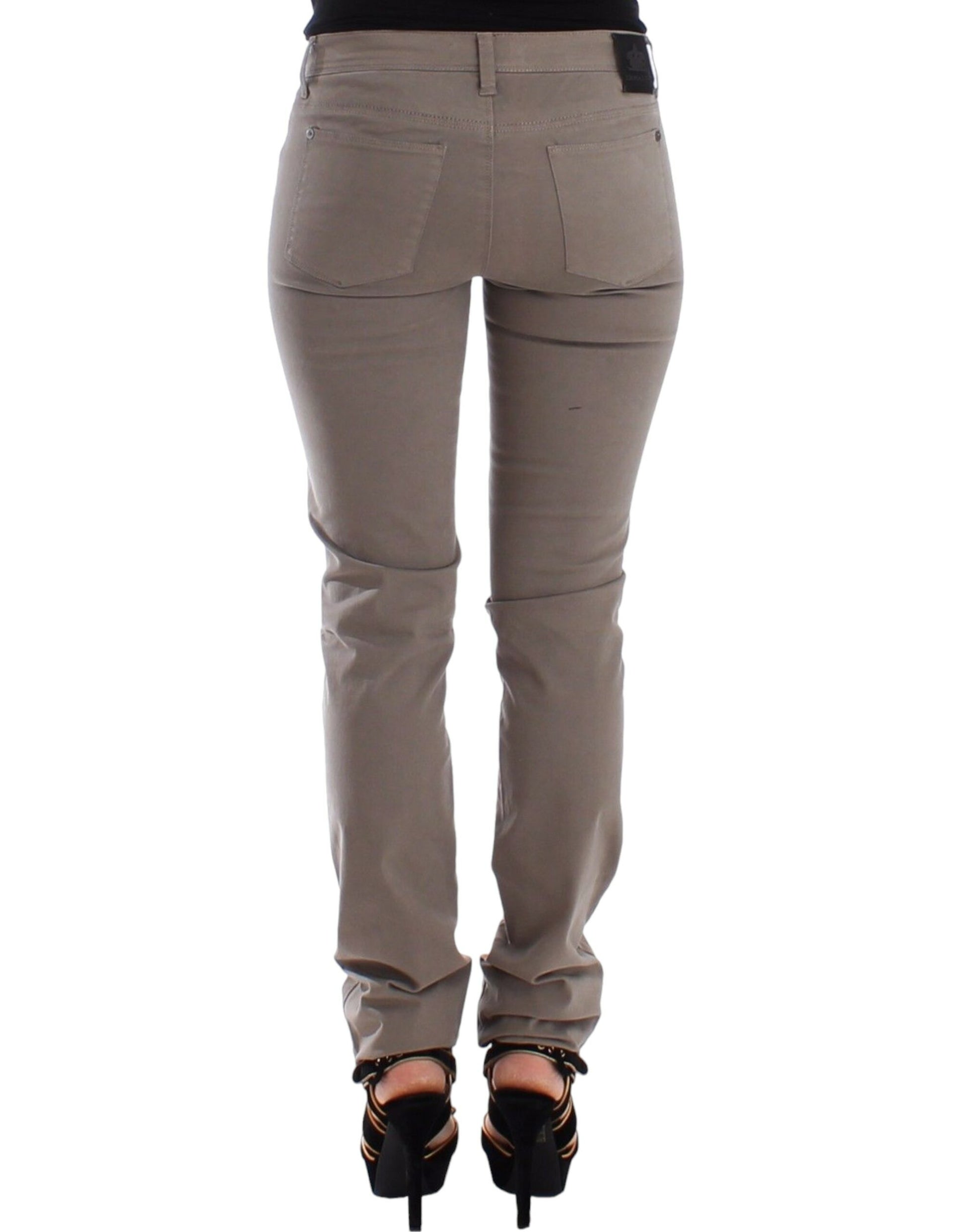 Pair of women's jeans with a high waist and back pockets