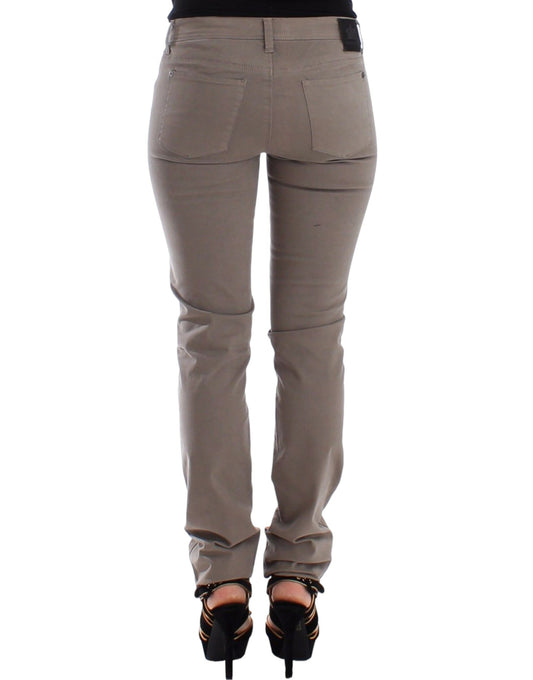 Pair of women's jeans with a high waist and back pockets