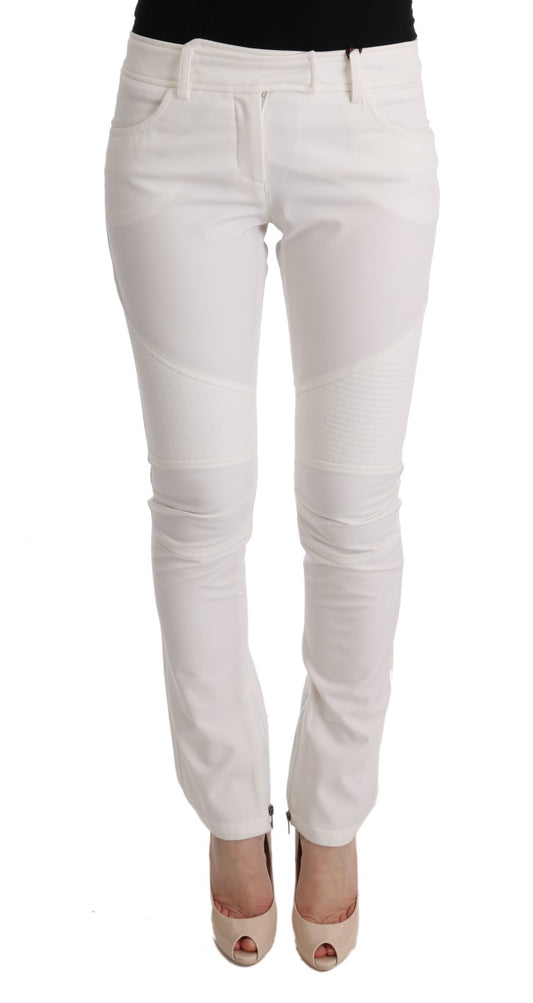 White skinny jeans with distressed details