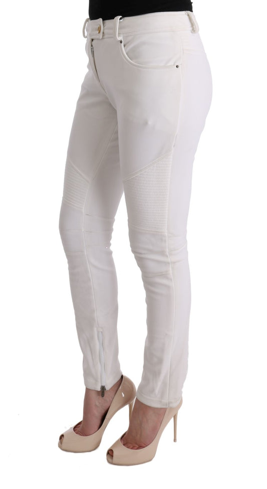White skinny jeans with distressed details