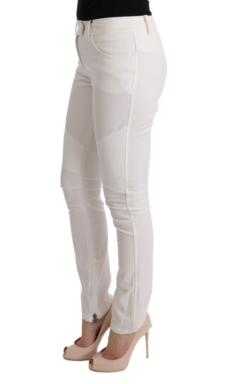 Pair of white distressed jeans