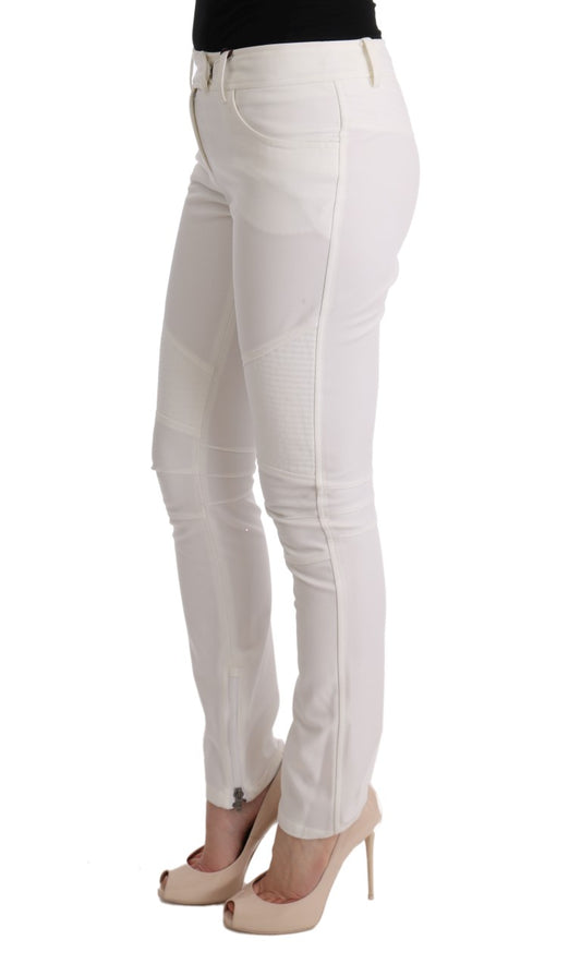 Pair of white distressed jeans