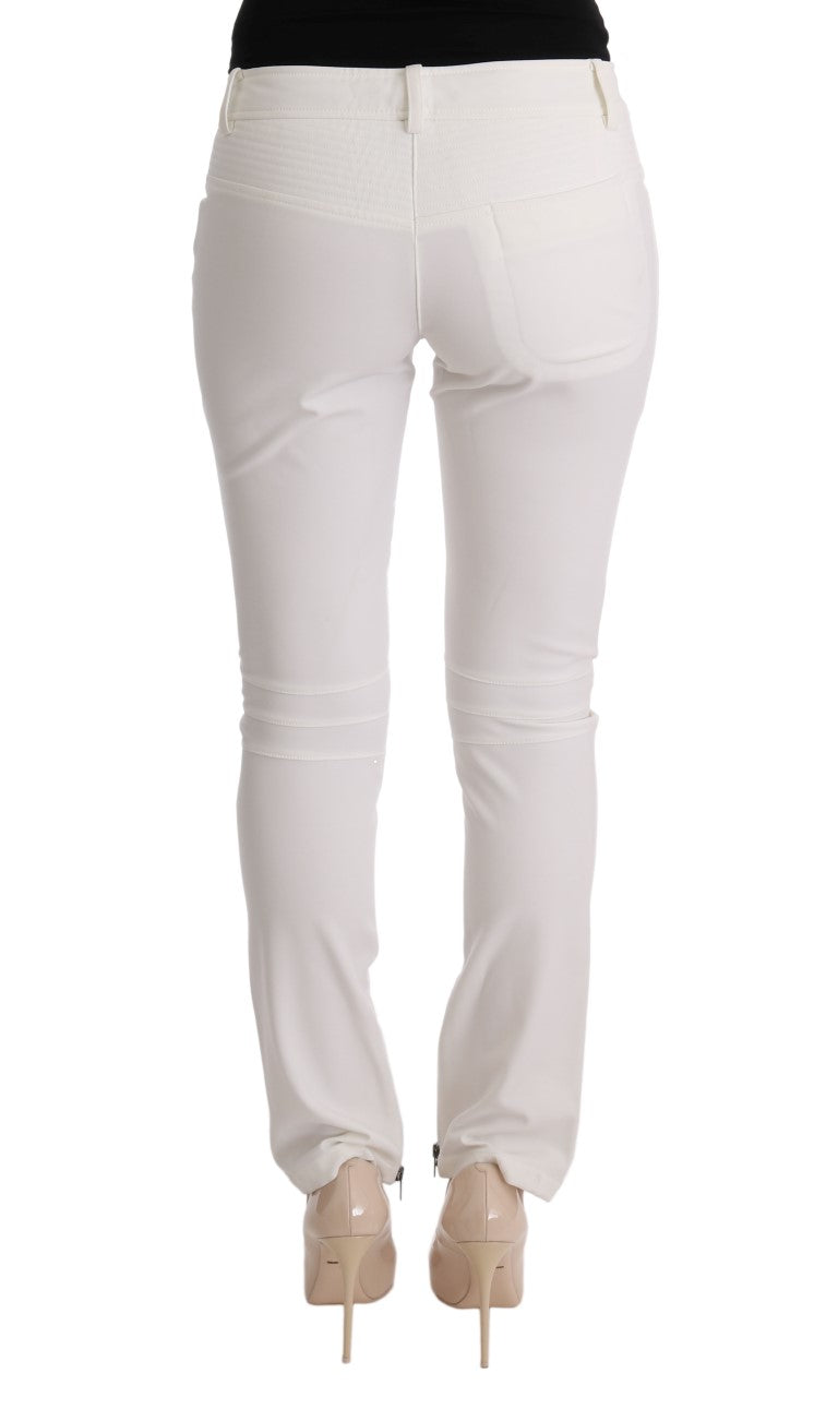 White skinny jeans with distressed knees