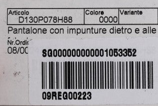 Black barcode on white label