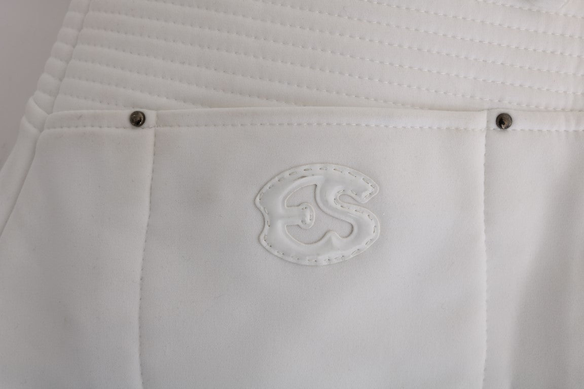 White cloth napkin with embroidered logo