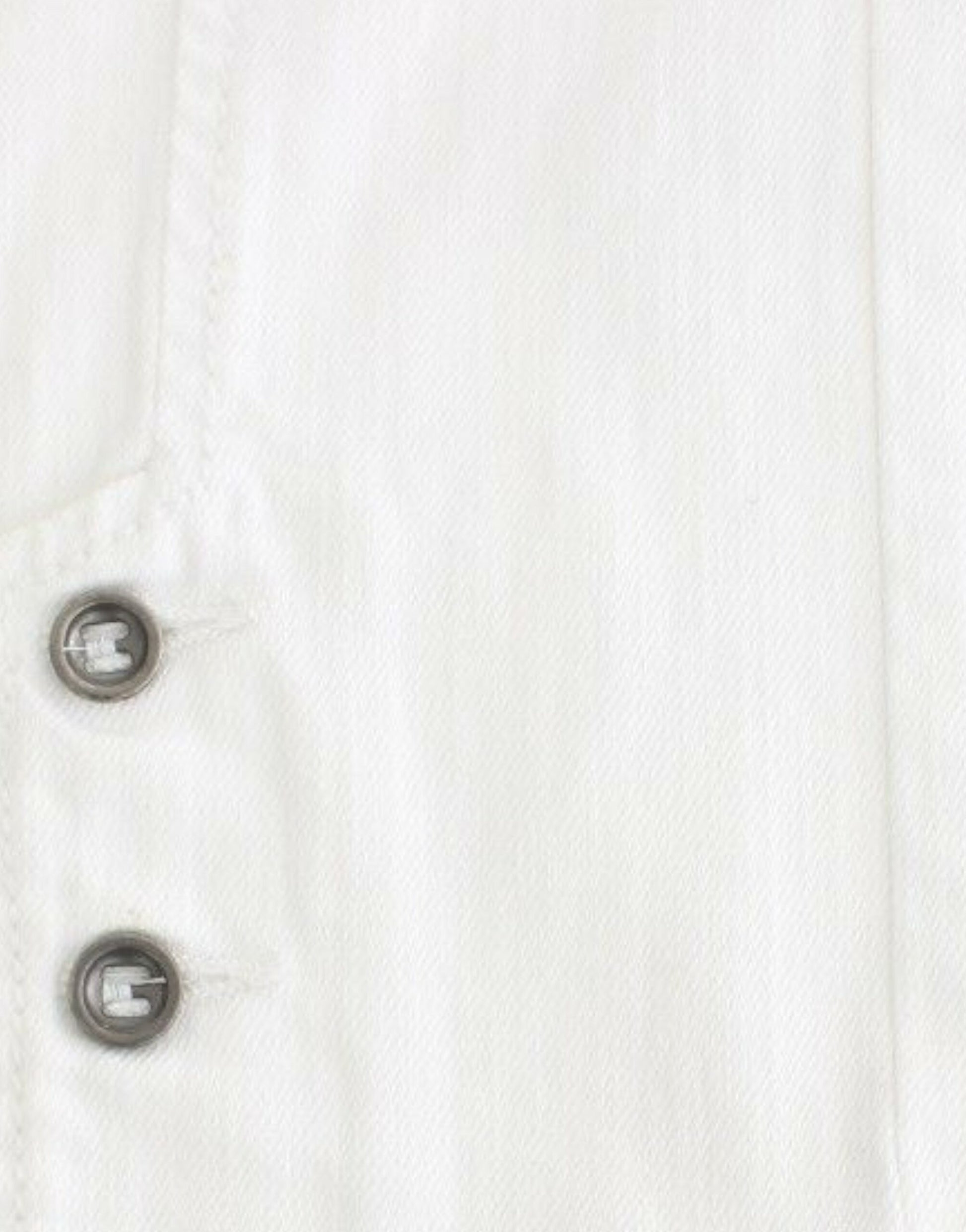 White button down shirt with two buttons on front