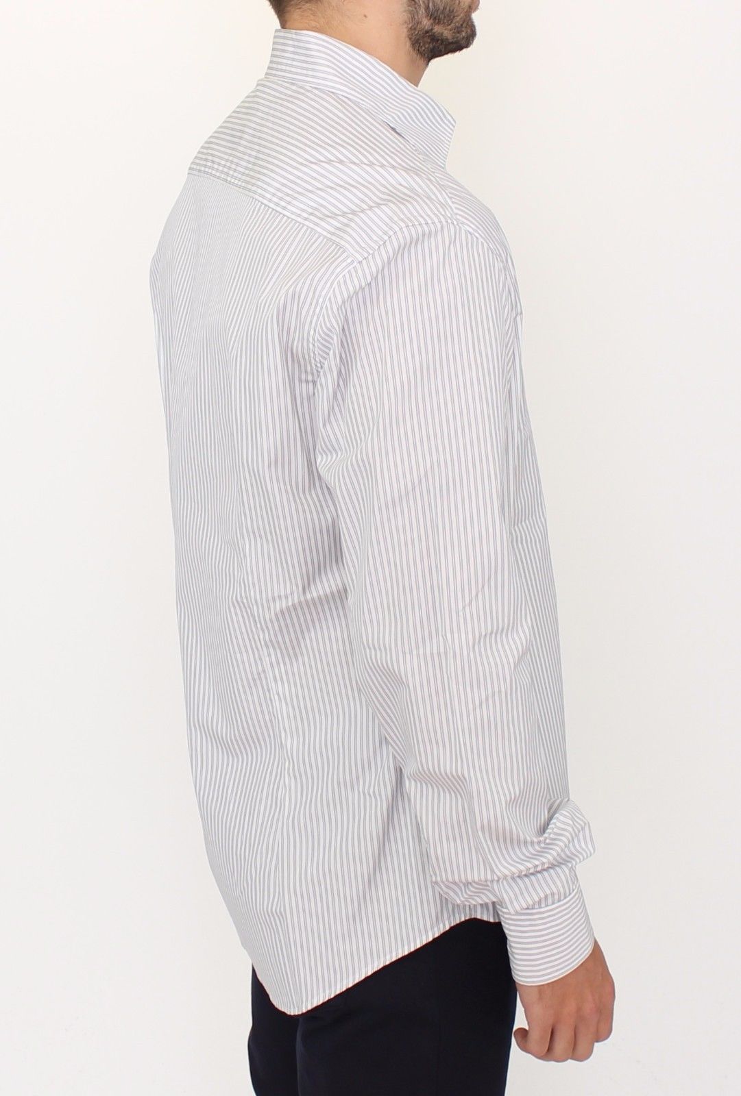Man wearing a striped shirt
