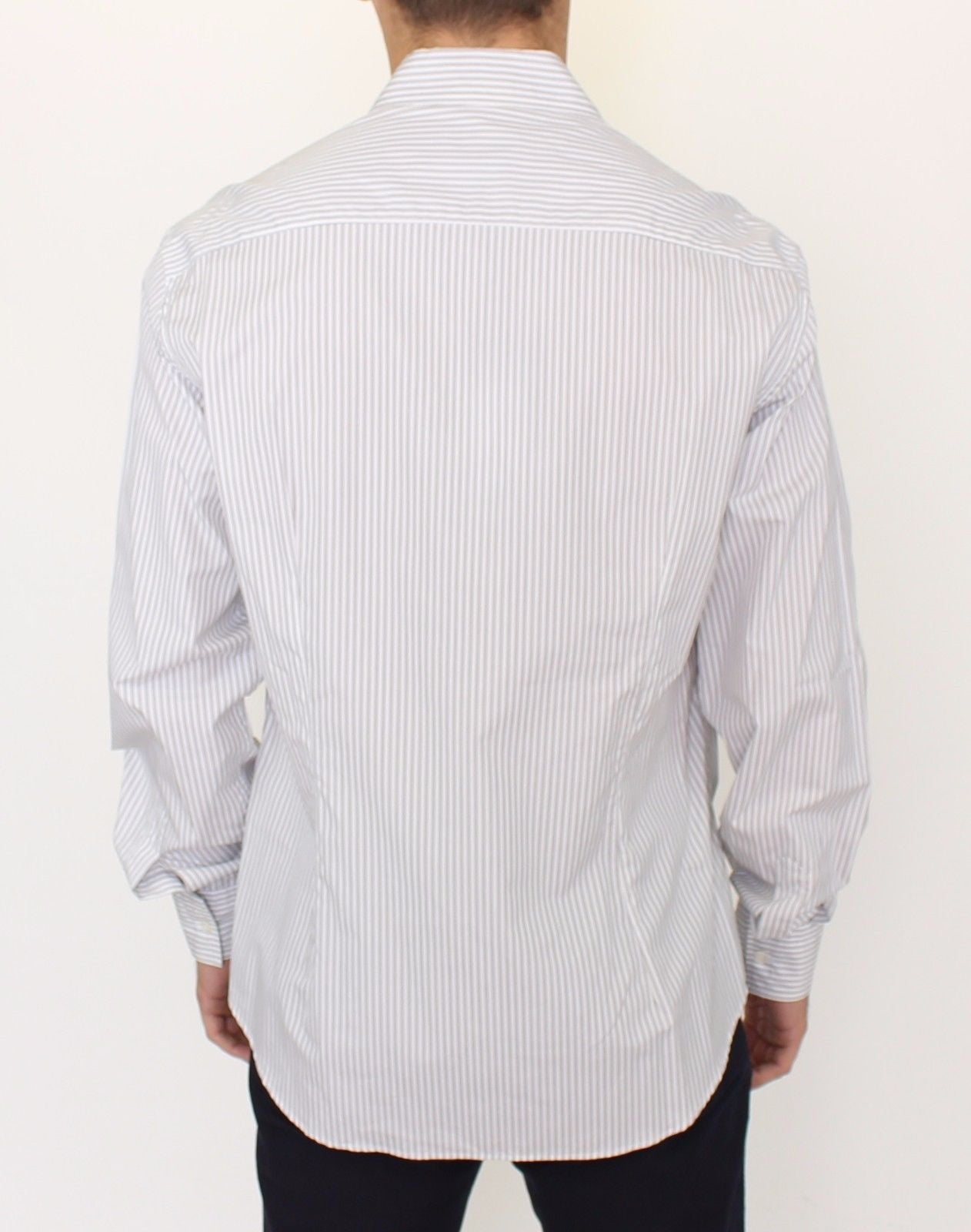 Man wearing striped shirt