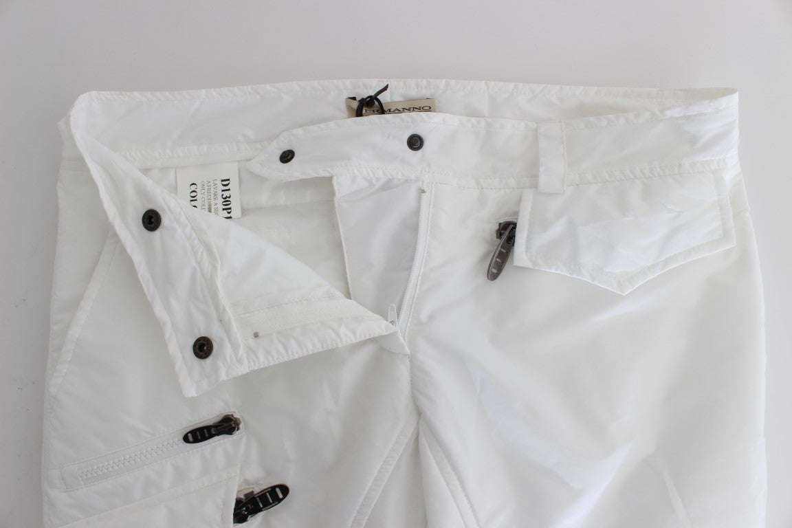White jacket and pants on a white surface