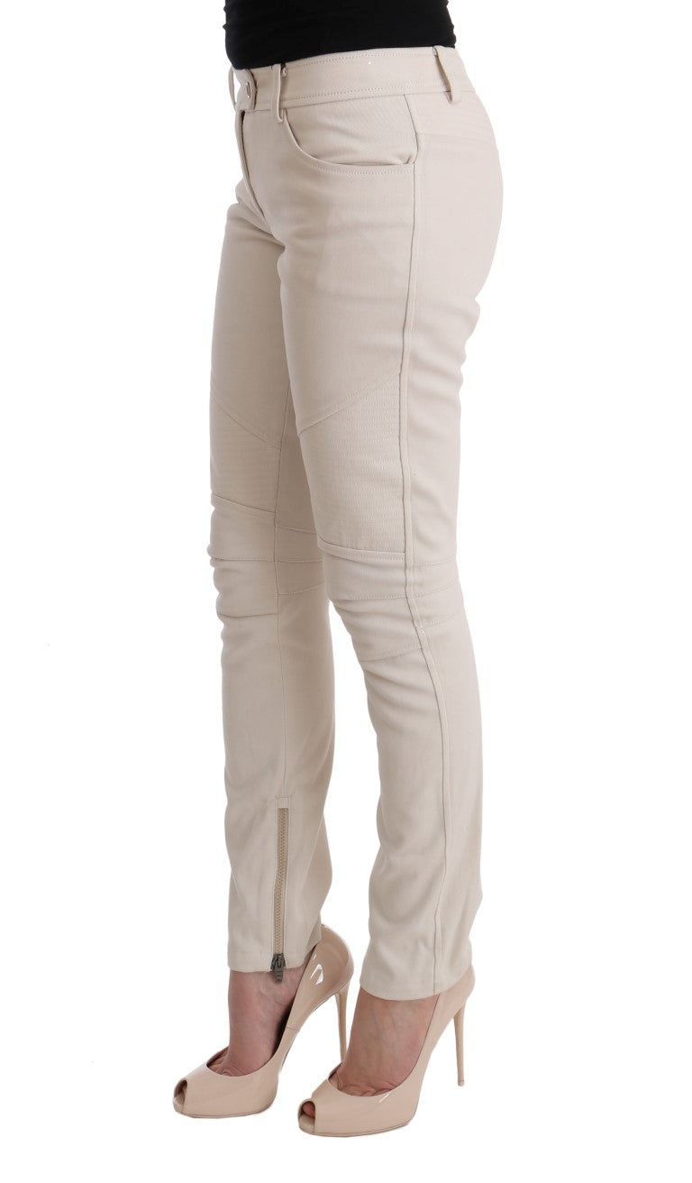 Pair of women's jeans with distressed detailing on thighs
