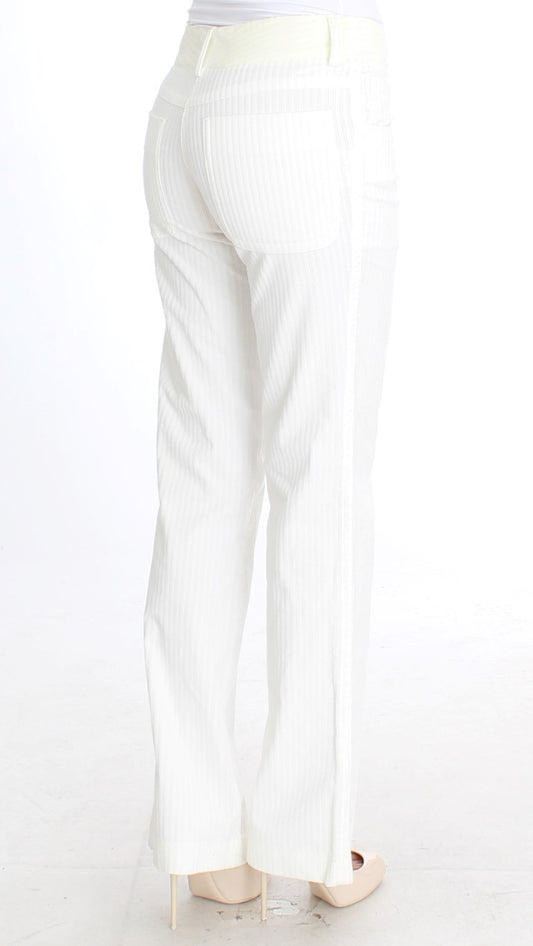 White pants with vertical lines