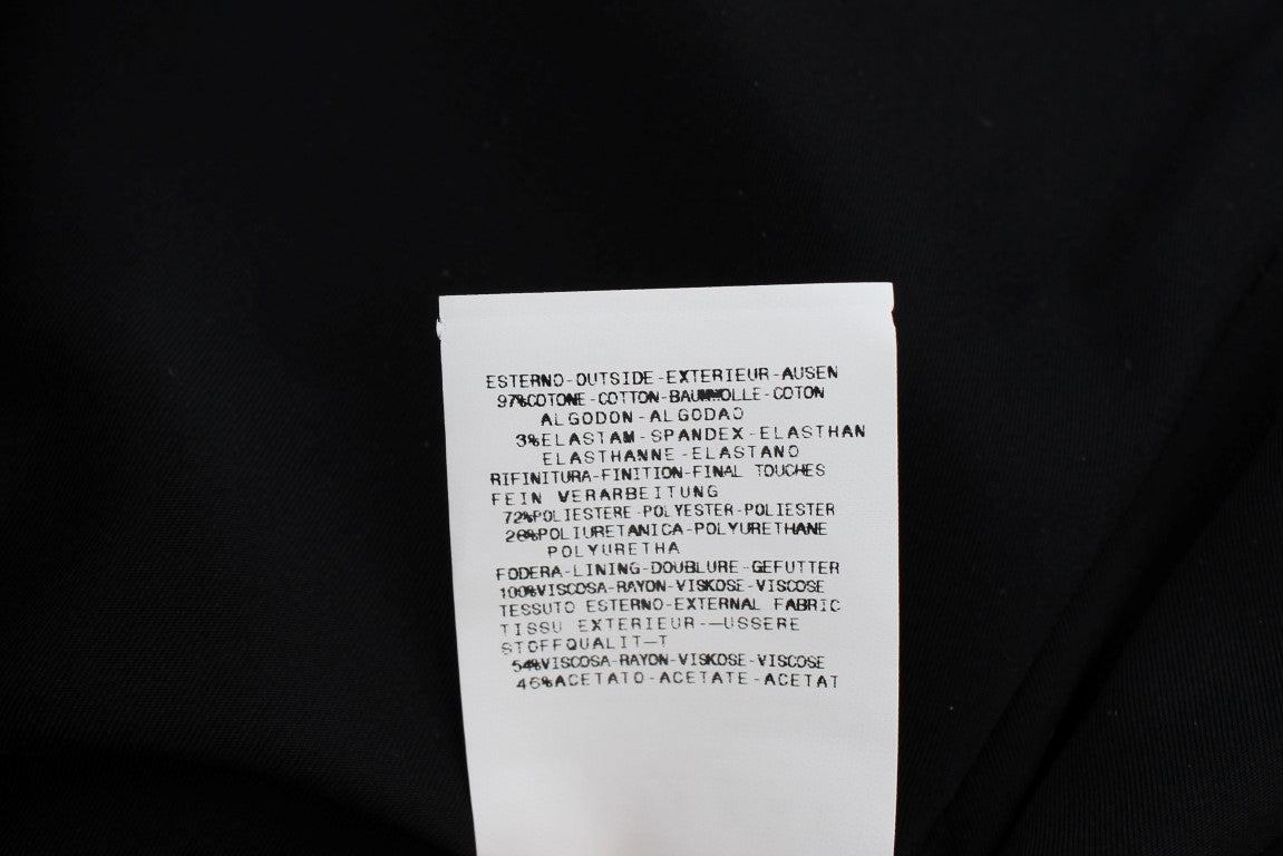 White paper tag on black fabric