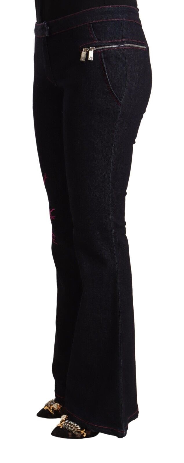 Pair of black jeans with a high waist