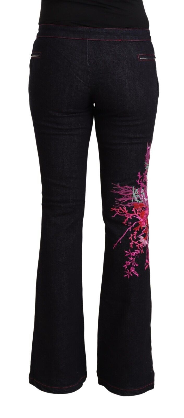 Black leggings with pink design on thigh
