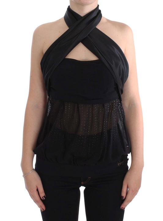 Black off-the-shoulder top with lace detailing