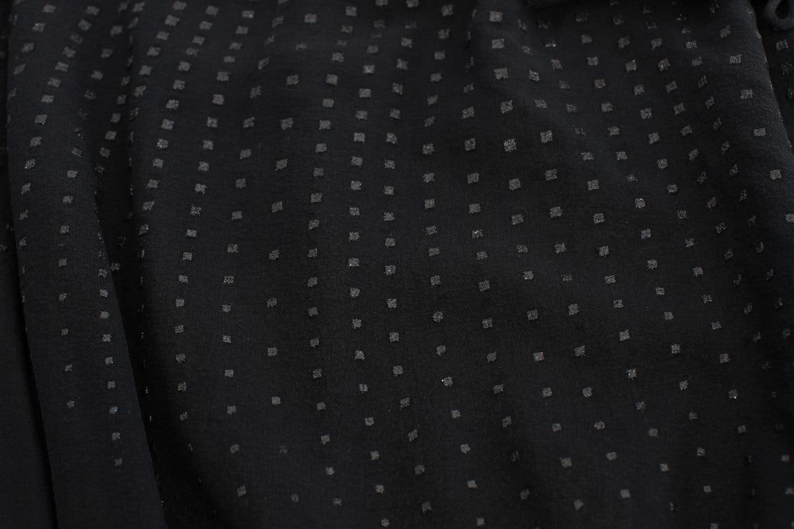 Black fabric with small white dots
